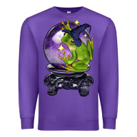 Purple Halloween Frog With Crystal Ball Premium Sweatshirt - LillyAllenDesigns