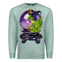 Seafoam Halloween Frog With Crystal Ball Premium Sweatshirt - LillyAllenDesigns