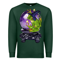 Sports Green Halloween Frog With Crystal Ball Premium Sweatshirt - LillyAllenDesigns