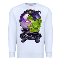 White Halloween Frog With Crystal Ball Premium Sweatshirt - LillyAllenDesigns