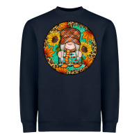 Navy fall gnomes round earrings 2 Heavyweight Sweatshirt - Artiststas