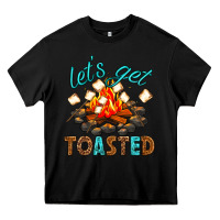 Black lets get toasted Heavy Core Tee - texasbilliewilder