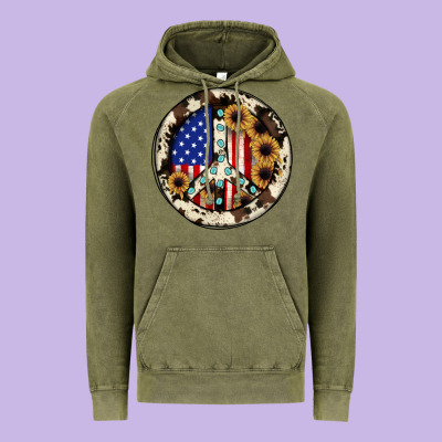Peace Sign Vintage Hoodie Designed By Jahusdesignshop