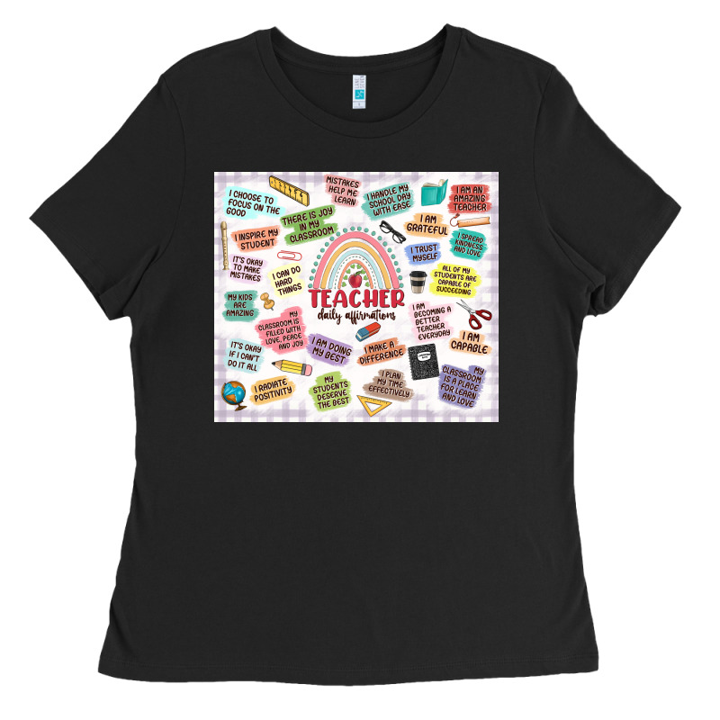 Teacher Daily Affirmations Ladies Tee by MaliasSmallBusiness | Teevron