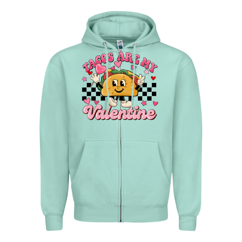 Tacos Are My Valentine Zipper Hoodie by MaliasSmallBusiness | Teevron
