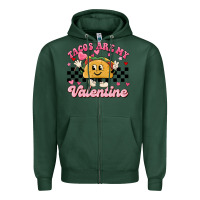 Sports Green tacos are my valentine Zipper Hoodie - MaliasSmallBusiness