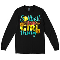 Black softball it's a girl thing Long Sleeve Tee - LillyAllenDesigns