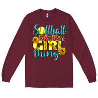 Burgundy softball it's a girl thing Long Sleeve Tee - LillyAllenDesigns