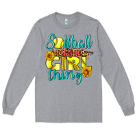 Heather Grey softball it's a girl thing Long Sleeve Tee - LillyAllenDesigns