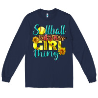 Navy softball it's a girl thing Long Sleeve Tee - LillyAllenDesigns