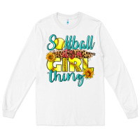 White softball it's a girl thing Long Sleeve Tee - LillyAllenDesigns
