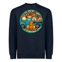 Navy fall gnomes round earrings 3 Heavyweight Sweatshirt - Artiststas