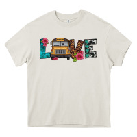 Cream love school bus Heavy Core Tee - Artiststas