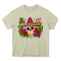 Mossy mexican skull Heavy Core Tee - Zillion Design Studio