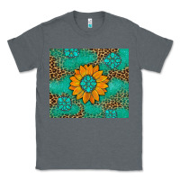 Charcoal Heather Sunflower Gemstone Leopard Classic Tee - Artiststas