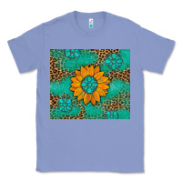 Colony Blue Sunflower Gemstone Leopard Classic Tee - Artiststas