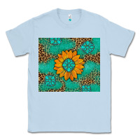 Dusty Blue Sunflower Gemstone Leopard Classic Tee - Artiststas