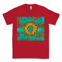 Red Sunflower Gemstone Leopard Classic Tee - Artiststas