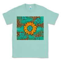 Seafoam Sunflower Gemstone Leopard Classic Tee - Artiststas