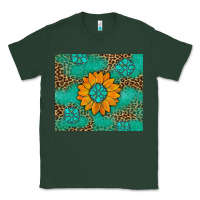 Sports Green Sunflower Gemstone Leopard Classic Tee - Artiststas