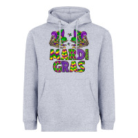 Heather Grey mardi gras Heavyweight Hoodie - LillyAllenDesigns