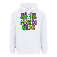White mardi gras Heavyweight Hoodie - LillyAllenDesigns