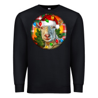 Black Saanen Goat Christmas Premium Sweatshirt - LillyAllenDesigns