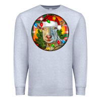 Heather Grey Saanen Goat Christmas Premium Sweatshirt - LillyAllenDesigns