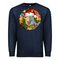 Navy Saanen Goat Christmas Premium Sweatshirt - LillyAllenDesigns