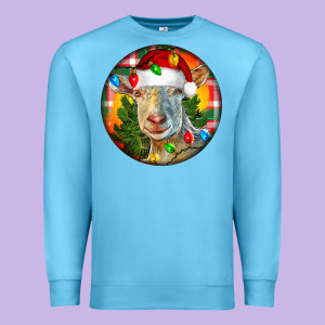 Saanen Goat Christmas Premium Sweatshirt Designed By Lillyallendesigns