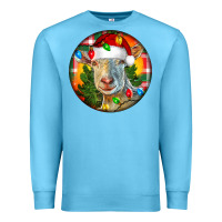 Ocean Blue Saanen Goat Christmas Premium Sweatshirt - LillyAllenDesigns