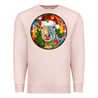 Pale Pink Saanen Goat Christmas Premium Sweatshirt - LillyAllenDesigns