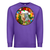 Purple Saanen Goat Christmas Premium Sweatshirt - LillyAllenDesigns