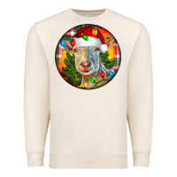 Sandshell Saanen Goat Christmas Premium Sweatshirt - LillyAllenDesigns