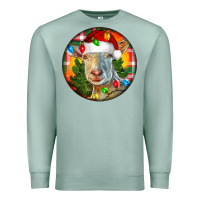 Seafoam Saanen Goat Christmas Premium Sweatshirt - LillyAllenDesigns