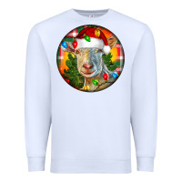 White Saanen Goat Christmas Premium Sweatshirt - LillyAllenDesigns
