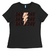 Black game day game day baseball Ladies Tee - MaliasSmallBusiness