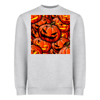 Heather Grey halloween pumpkin seamless pattern Heavyweight Sweatshirt - BundleAndBundleShop