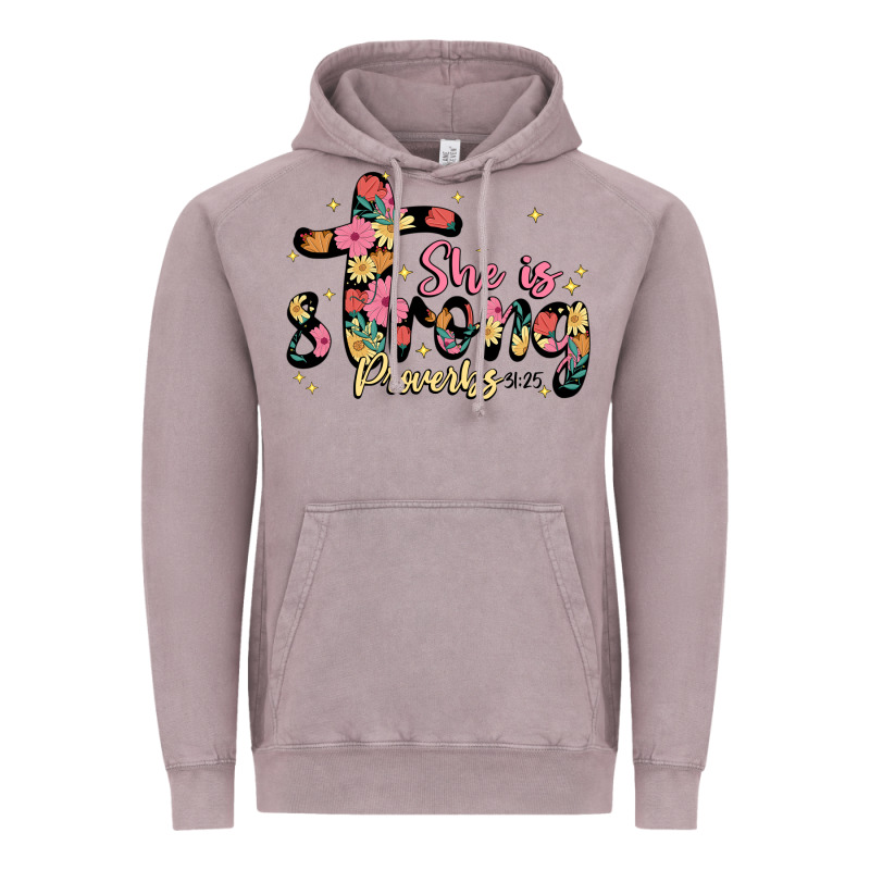 She Is Strong Proverbs 31 25 Vintage Hoodie by JahusDesignShop | Teevron