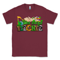 Burgundy one lucky teacher Classic Tee - AdoDesignShop