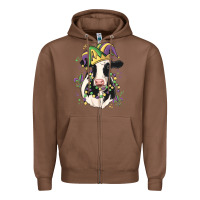 Chestnut mardi gras cow Zipper Hoodie - MaliasSmallBusiness