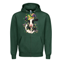 Sports Green mardi gras cow Zipper Hoodie - MaliasSmallBusiness