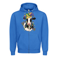 True Royal mardi gras cow Zipper Hoodie - MaliasSmallBusiness