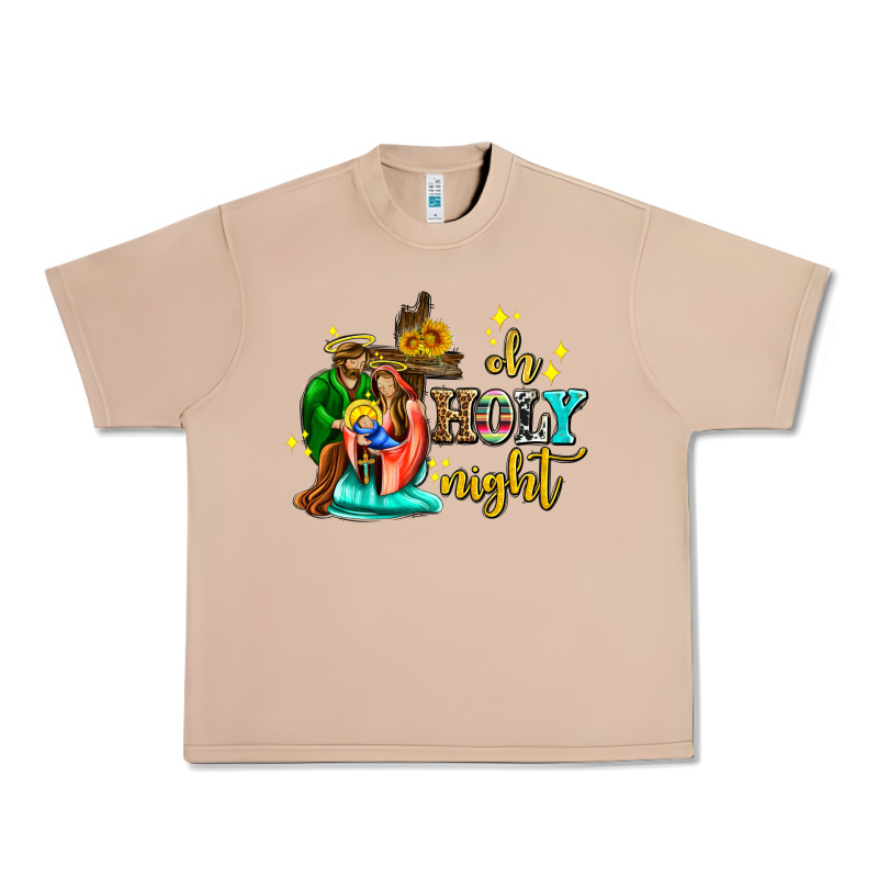 Oh Holy Night With Sunflower And Cross Urban Heavy Tee by AdoDesignShop | Teevron