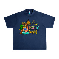 Navy oh holy night with sunflower and cross Urban Heavy Tee - AdoDesignShop