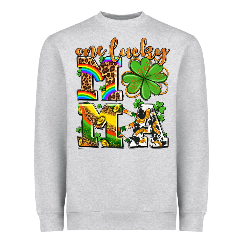 One Lucky Mama Heavyweight Sweatshirt by AdoDesignShop | Teevron