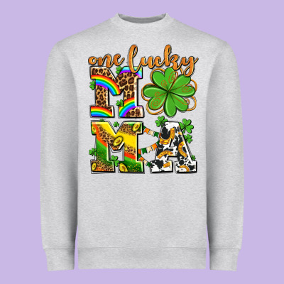 One Lucky Mama Heavyweight Sweatshirt Designed By Adodesignshop