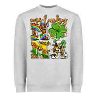 Heather Grey one lucky mama Heavyweight Sweatshirt - AdoDesignShop
