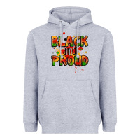 Heather Grey black and proud Heavyweight Hoodie - LillyAllenDesigns