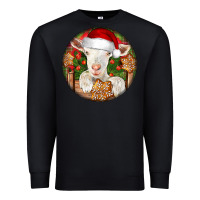 Black Baby Cashmere Goat Christmas Premium Sweatshirt - LillyAllenDesigns